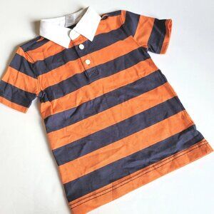 2/$25! Gently Used Gymboree Boys 10 Orange Navy Polo Shirt Cotton Pique